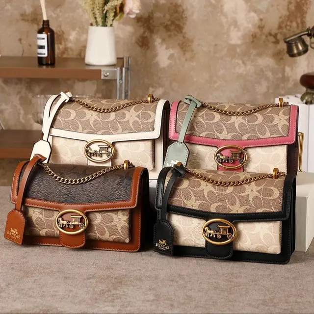 Light luxury women's bag 2025 new high-end color contrast single shoulder underarm bag designer fashionable crossbody small squa 1