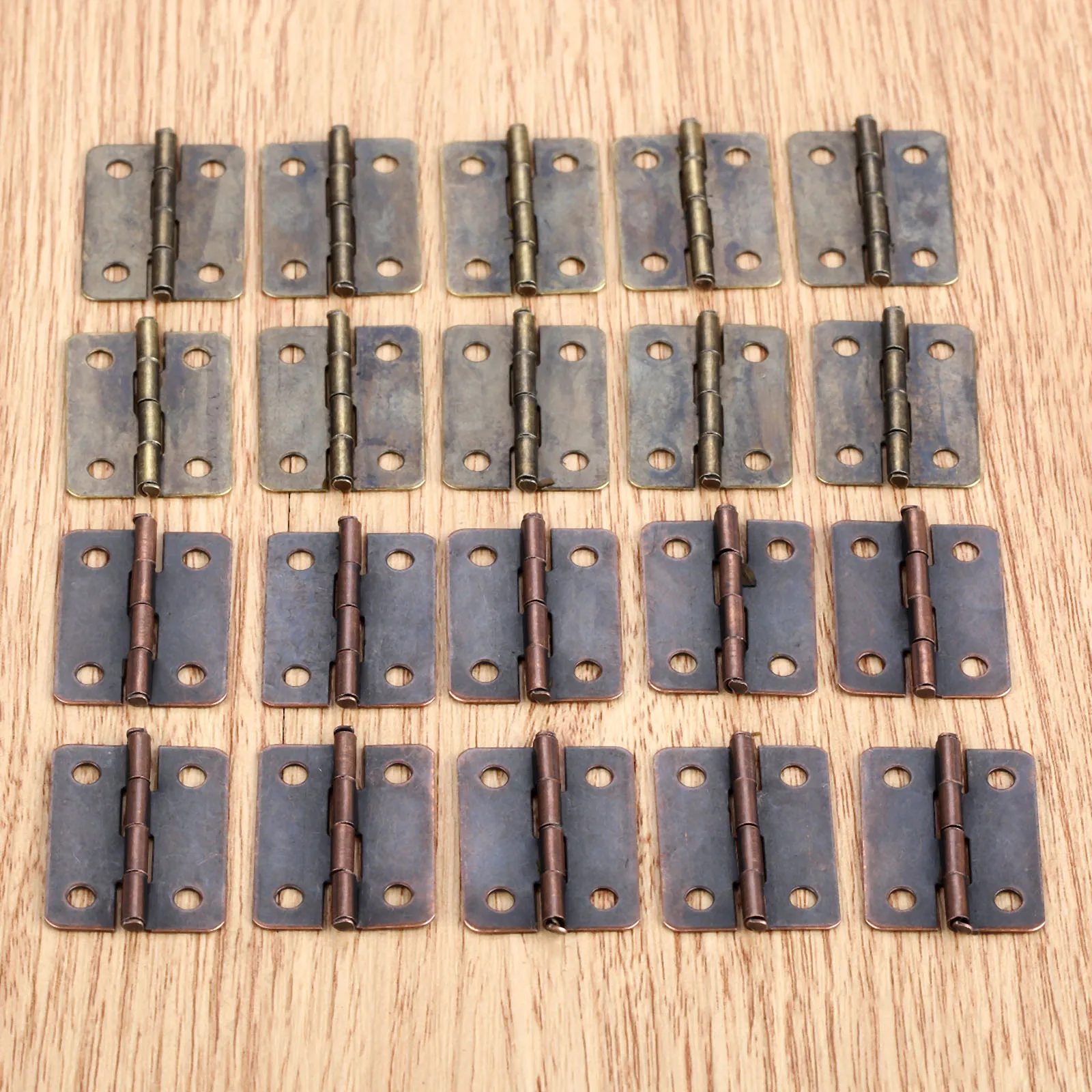 Stainless Steel Door Hinges Furniture Hinge Wooden Box Hinge Cabinet Door Hinges Cabinet Hinges Brass Hinges Bronze Butterfly Hinges 10pcs Hinges + 40 screw Round Angle 4 Holes Antique Bronze/Red Copper 25*18mm Decor Jewelry Wood Box Wine Vintage Zinc Alloy