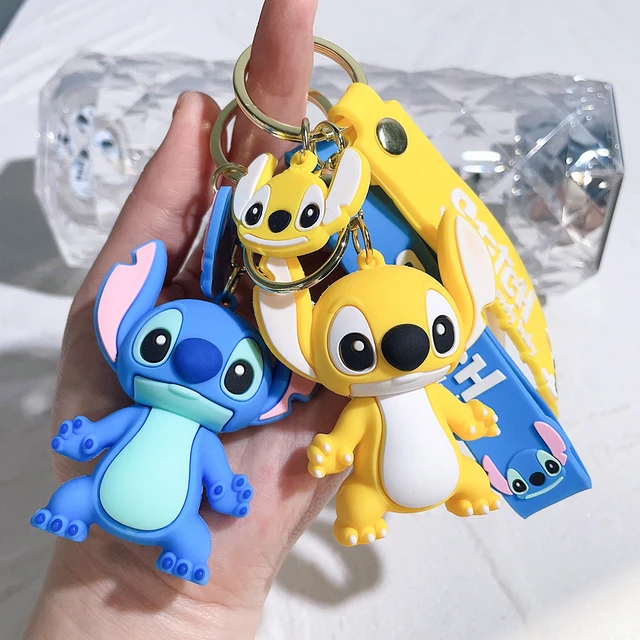 Disney Stitch Toys Anime Stitch Pendentif Porte-clés Sweet Pink Angel Car  Keyring