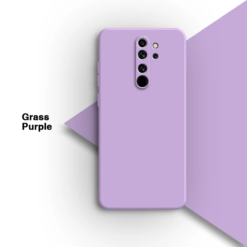 Enhanced Liquid Silicone Soft Candy Square Phone Case - Original Design with Internal Flocking Back Cover
