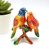 SHINNYGIFTS Enamel Trinket Box New Desk Decorative Love Birds Wedding Gifts to Friends 4
