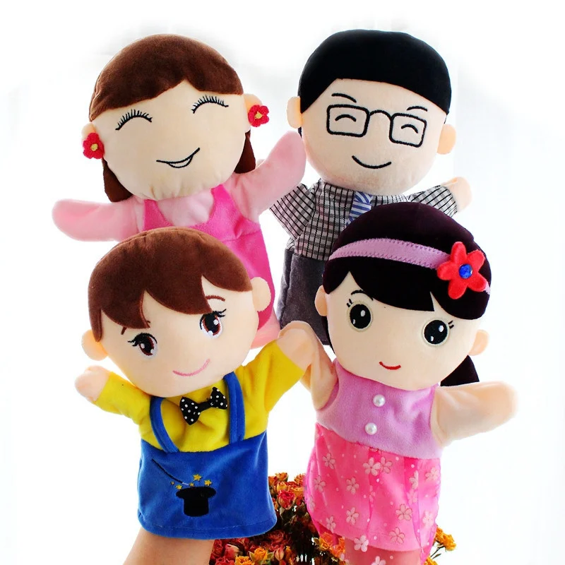 1/4/6pcs Hand Puppet Family Member Glove Plush Toy Education Learning Theater Dolls for Kids Story Telling Roleplay Kids Gifts wishlist member