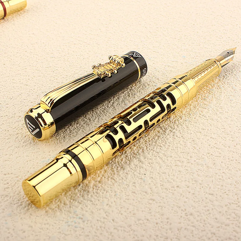 Metal Hollow Out Fountain Pen 3095 Converter Calligraphy Pens for Writing Drawing Journal Business Gift Ink Pen 5