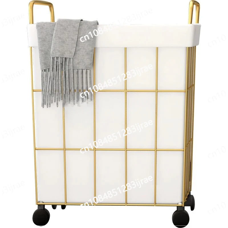 

60 Pieces Clothes Storage Basket Light Luxury Ins Dirty Clothes Basket with Pulley Bathroom Laundry Basket Sundries Organizer