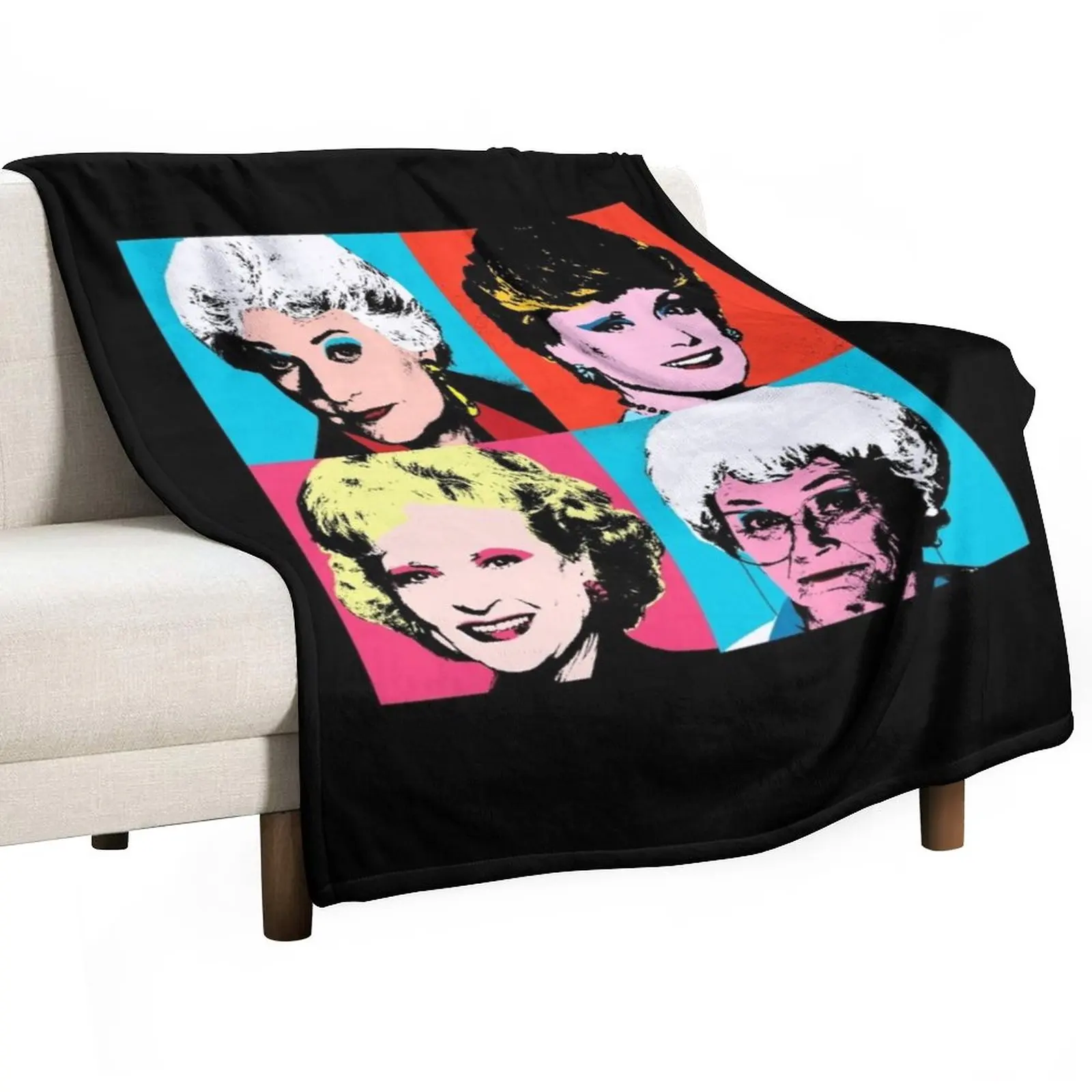 

Golden Warhol Girls Throw Blanket wednesday Shaggy Sofa Quilt For Baby Blankets
