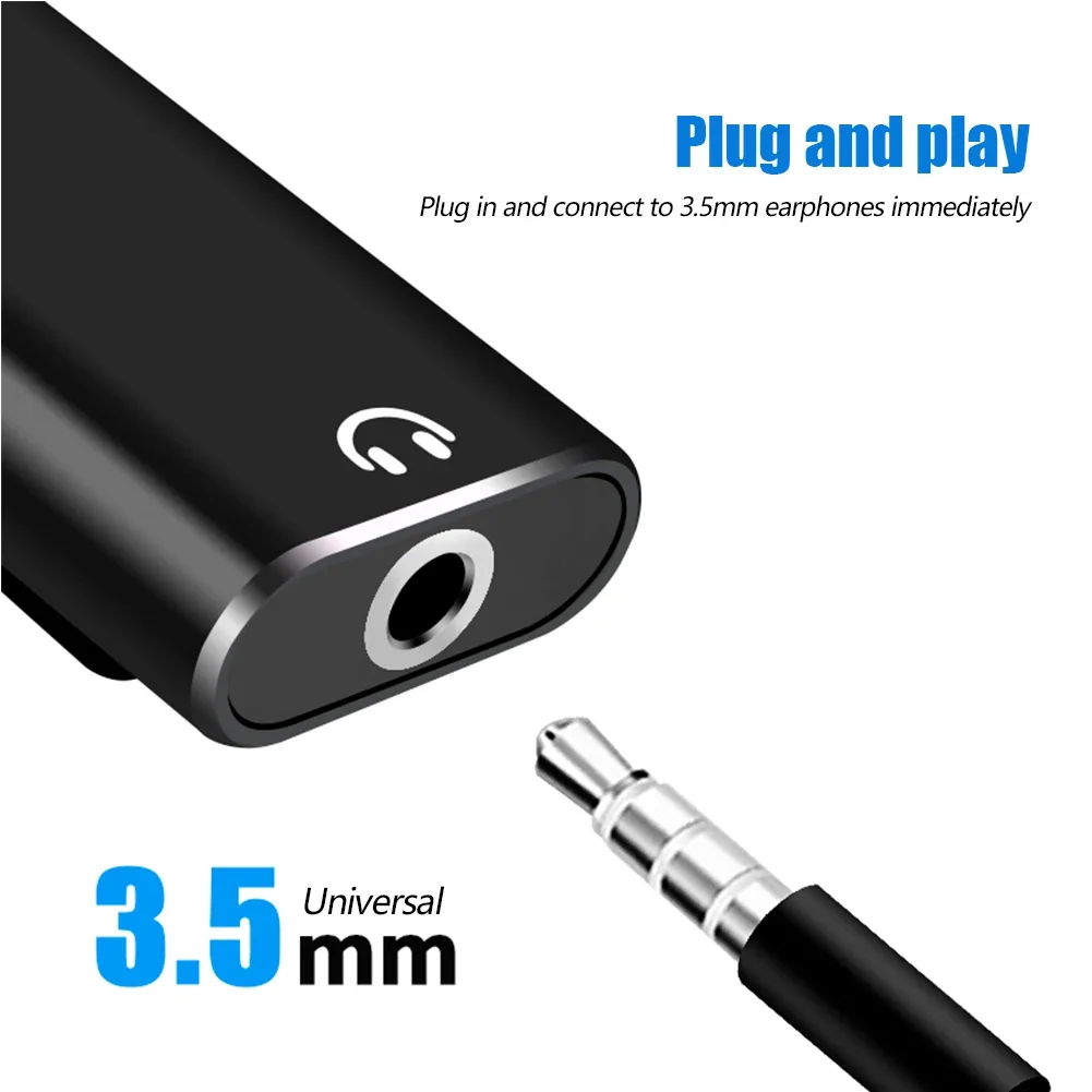 Universal USB-C to 3.5mm Audio Splitter and Charger Adapter