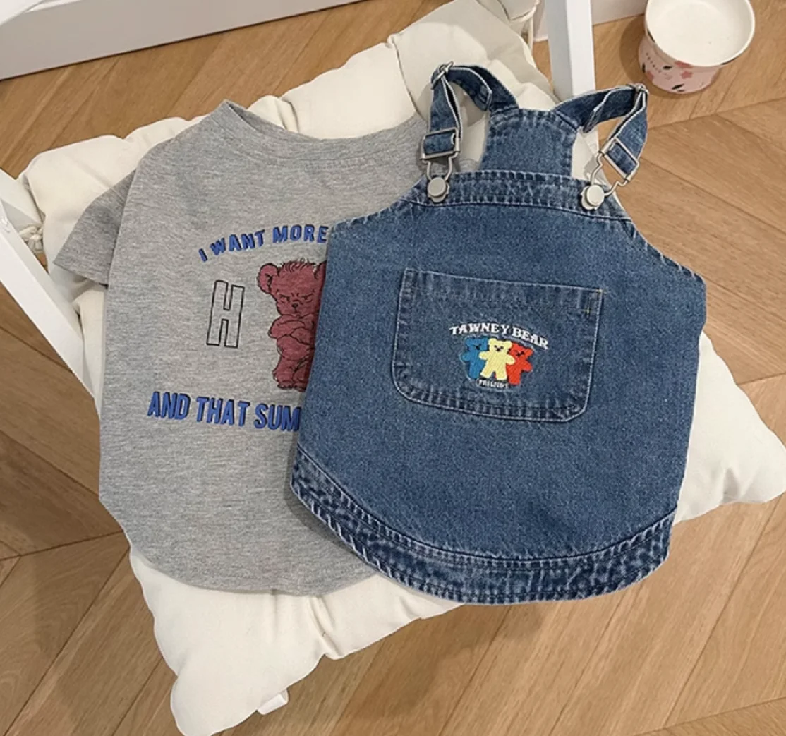 Sleeveless Jean Suspenders for Dogs, Dog Clothes