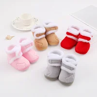 Winter Snow Baby Boots Cute Bear Warm Fluff Balls Indoor Soft Sole Infant Newborn Toddler Baby Shoes 0-18M 3