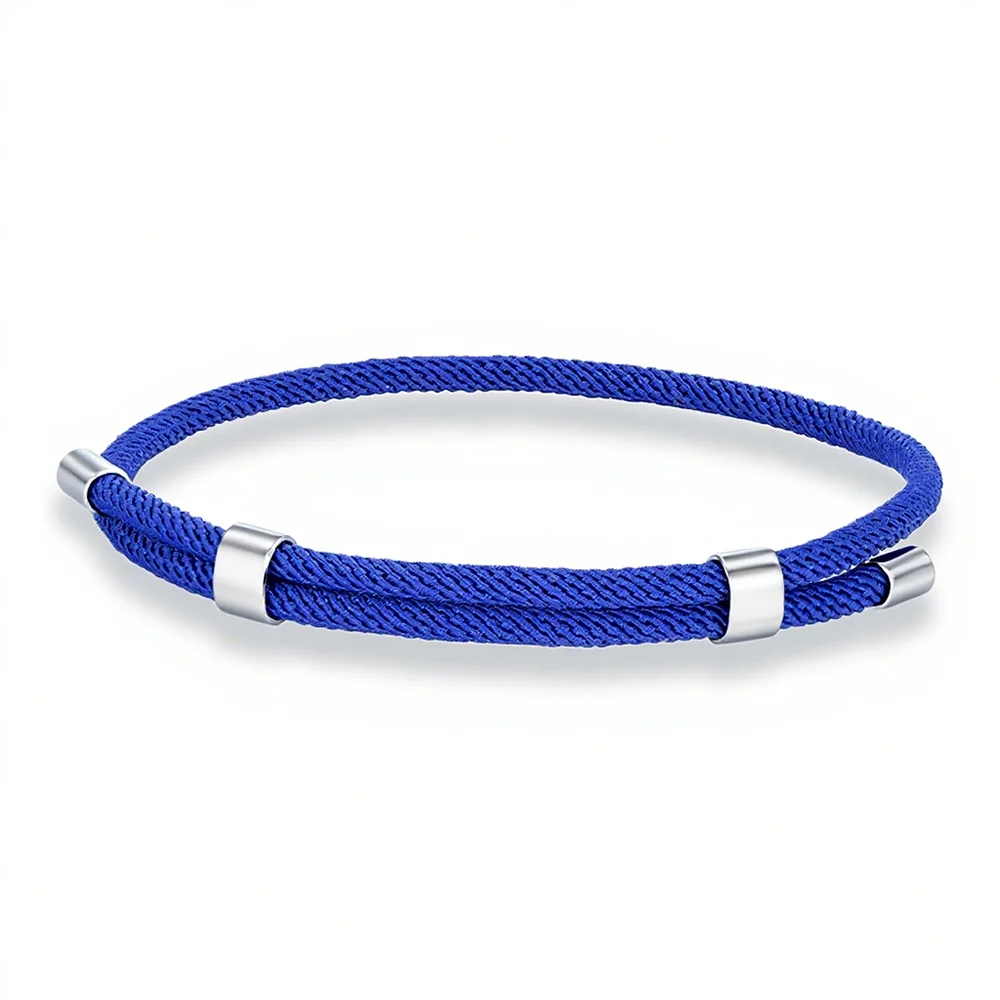 MKENDN Simple Style Men Women Bracelet 3mm Durable Marine Rope With Polished Steel Closure Jewelry Summer Beach Gifts