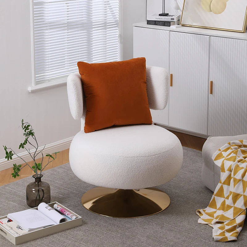 

Modern Swivel Armchair Chair Fabric Bedroom chair living room furniture vanity throne lounge nordic sofa recliner Single sofa