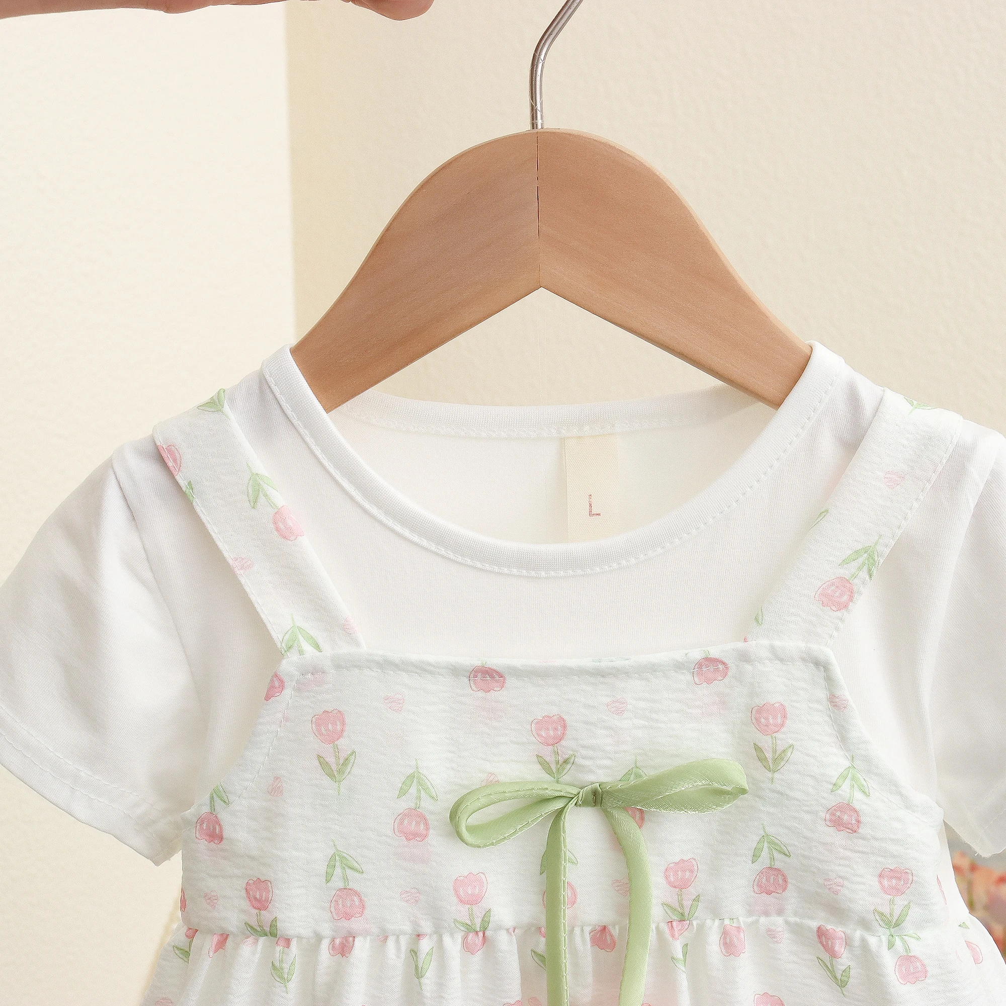 Baby Girl Dress Flower Printed Breath Short Sleeve Dress Children Princess Party Birthday Clothes girls dress baby girl dress 3027427