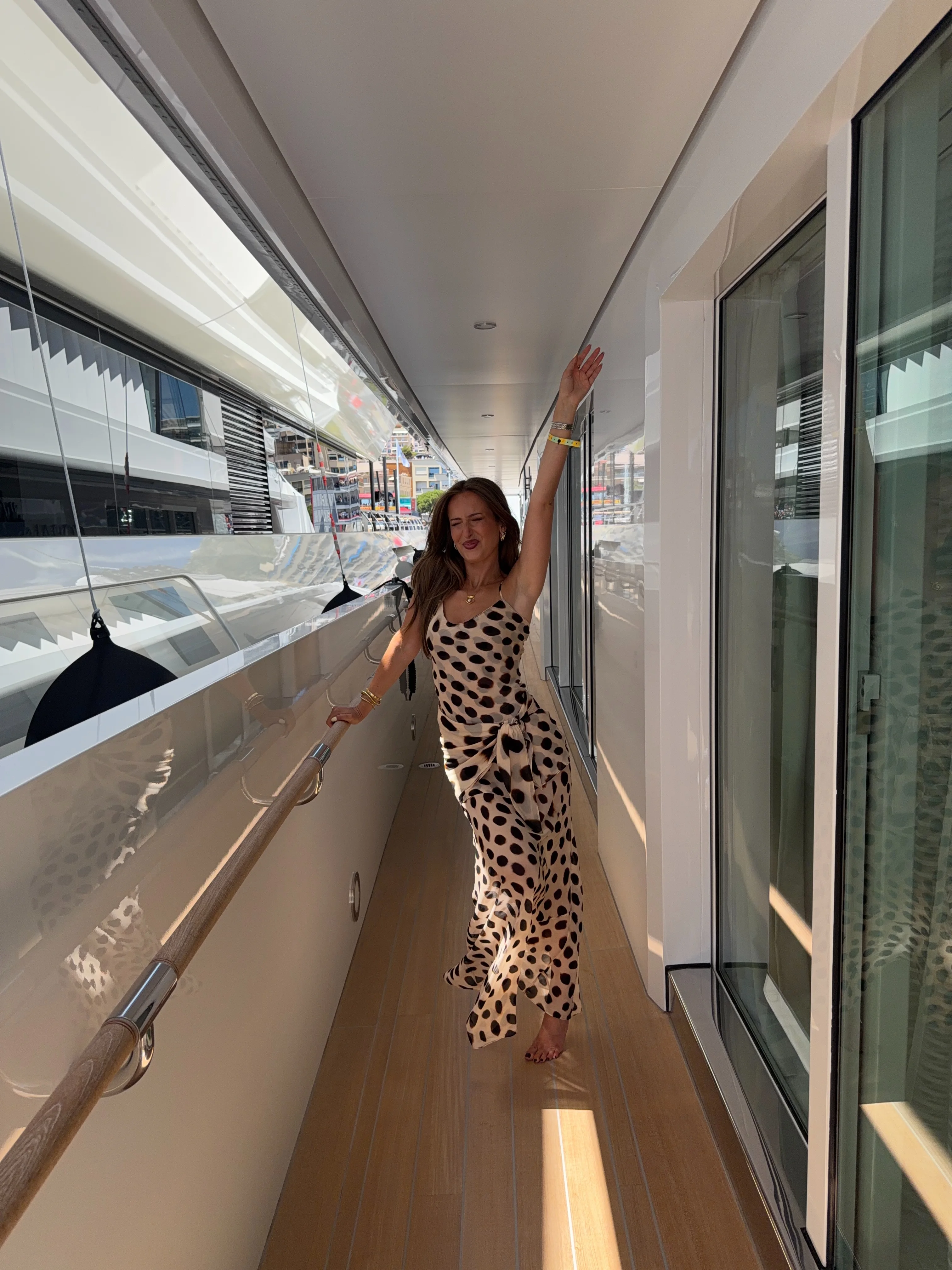 Animal Print Spaghetti-Strap Maxi Dress With Detachable Scarf And Tie Waist — photo 6