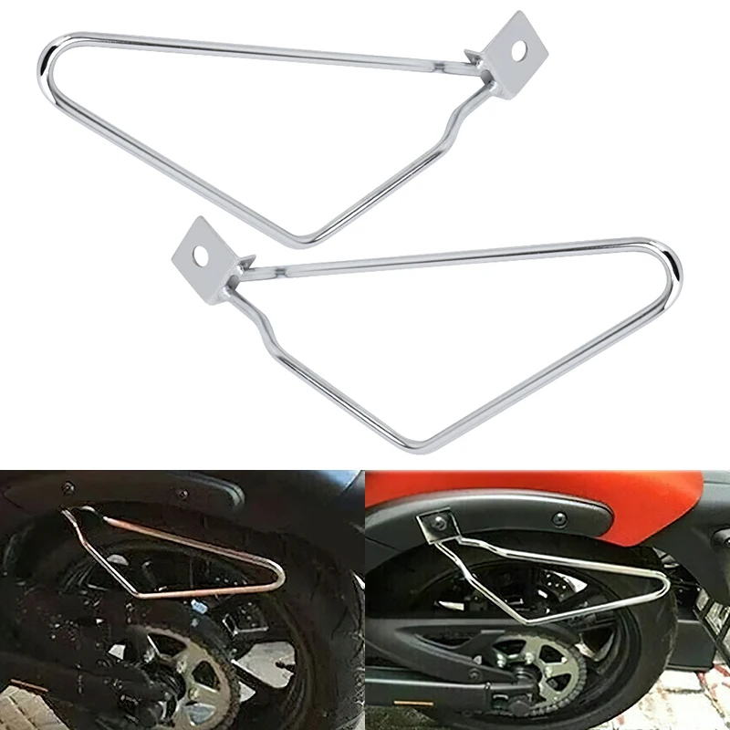 

Motorcycle Chrome Saddlebag Support Bar Bracket Mount For Harley Sportster 883 Iron XL883N Dyna Fat Bob FXDF