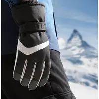 Ski Gloves Men's Winter Cotton Thickened Fleece Warm Windproof Cold Outdoor Cycling Car Waterproof Touch Screen Winter Soft 2