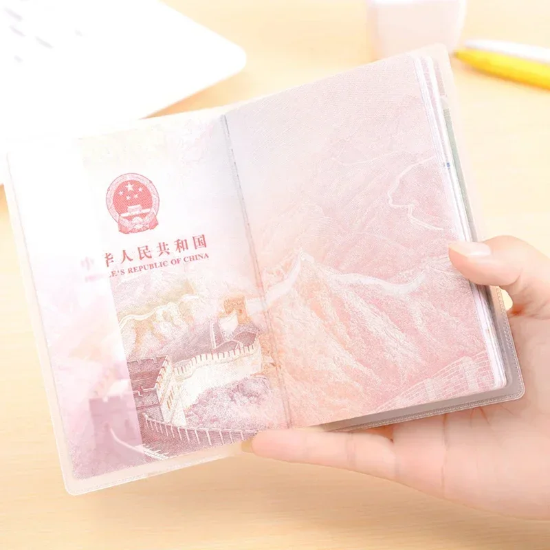 1pc Passport Cover PVC Waterproof Case for Passport Wallet Business Credit Card Documents Holder Protective Case Desk Organiser