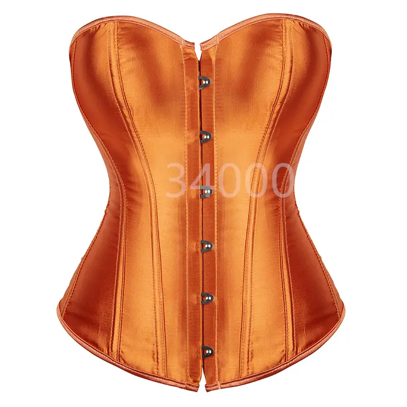 Caudatus Black Corset Top Plus Size Bustiers Overbust Satin Sexy Costume Corselet Brocade Vintage Style Bridal Korsett Women - Image 9