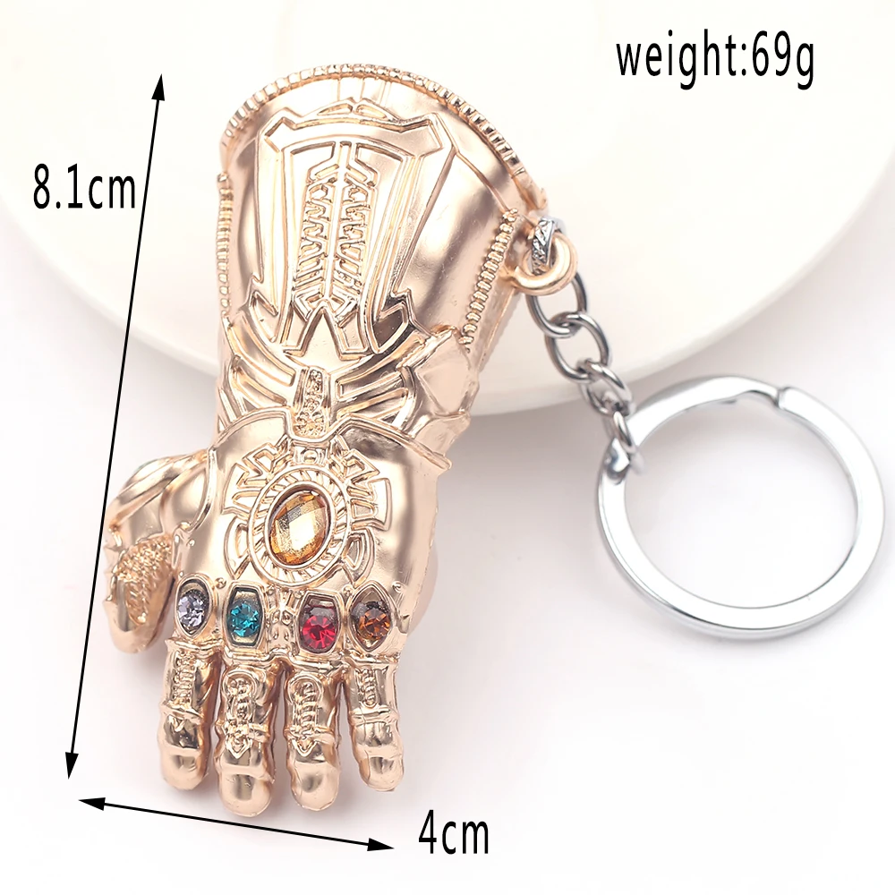 Avengers Thanos Infinity Stones Gloves Bottle Opener KeyChain Marvel Jewelry Infinity Gauntlet Keyrings Backpack Key Holder