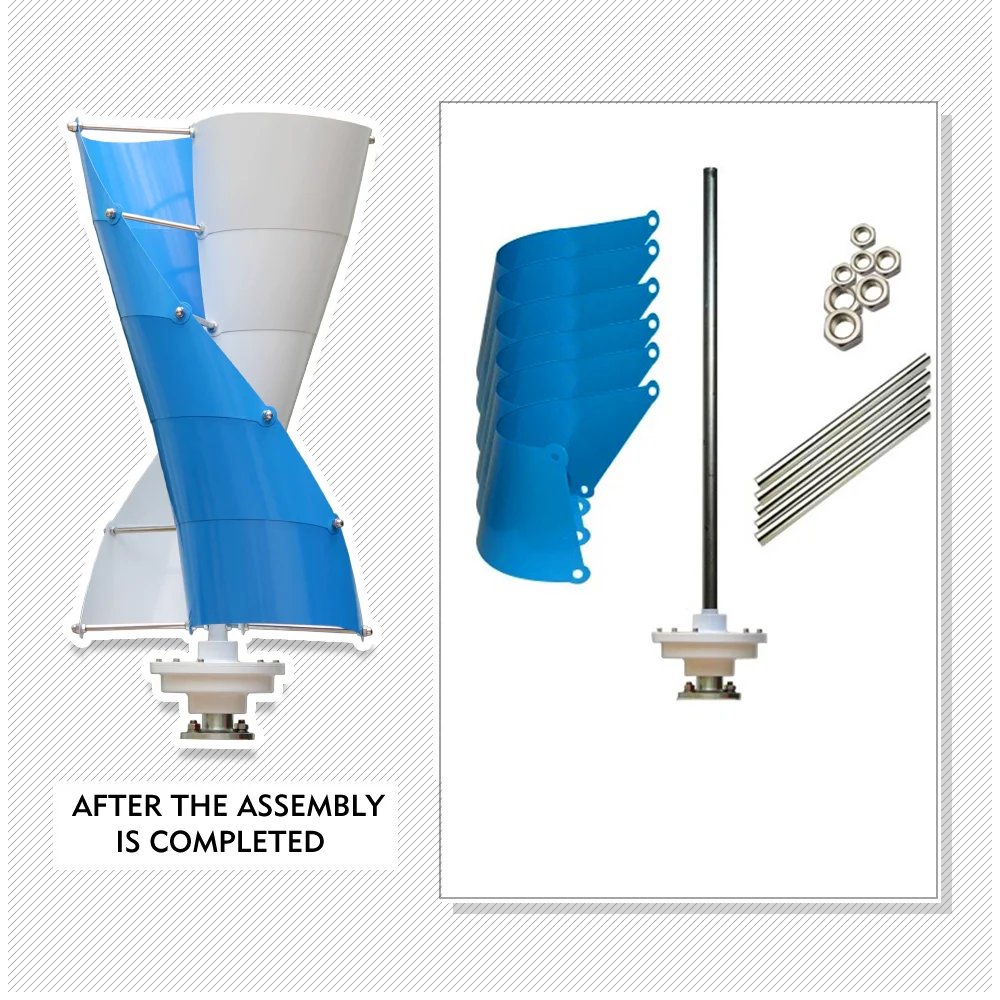 Description Picture 4 of item3000W Wind Turbine Generator  24V 12V Windmill Vertical Wind Generat Kit Free Energy Altern with Mppt Controller for Home Use