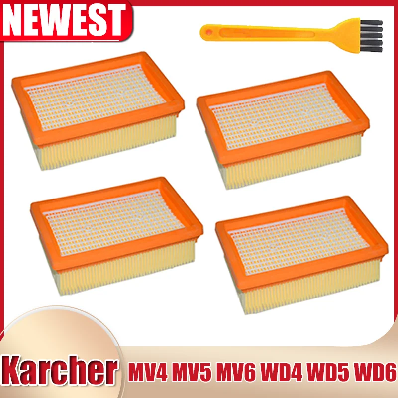 2 Filtri HEPA A Lamelle Piatte Per Aspirapolvere Kärcher Serie MV4 MV5 MV6 WD4 WD5 WD6 – Sostituti 2.863-005.0