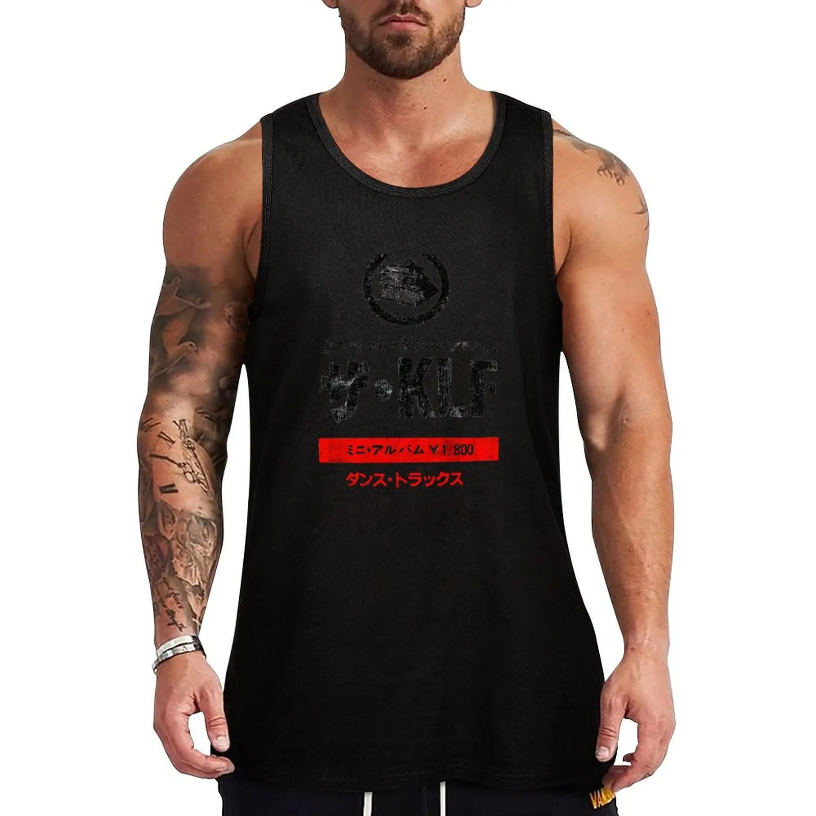 

klf japan vintage black txt Tank Top t-shirt for man gym clothes man fitness Sports clothing sleeveless gym shirts male