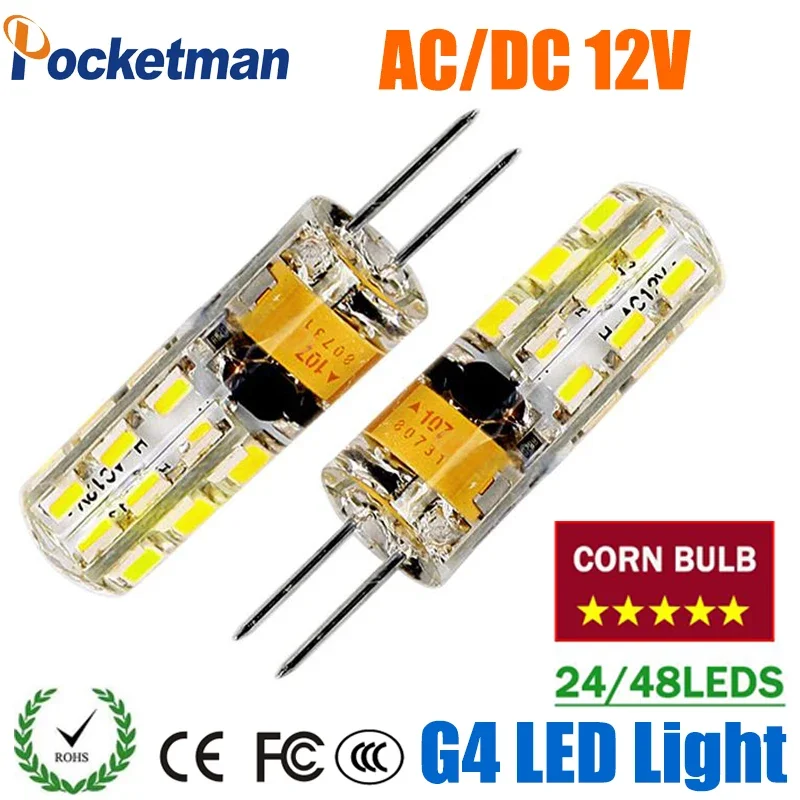 

G4 LED Corn Bulb 3W 6W Spotlight 12V Lamp AC/DC Led Bulb Light Replace Halogen Lamp 360 Beam Angle Free Shipping