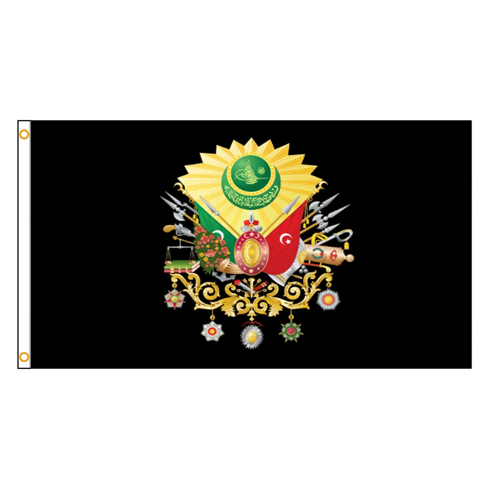 

3x5Fts ft flag banner Coat Of Arms Ottoman Empire Sultan Abdulhamid Abdul Flag ft flag banner