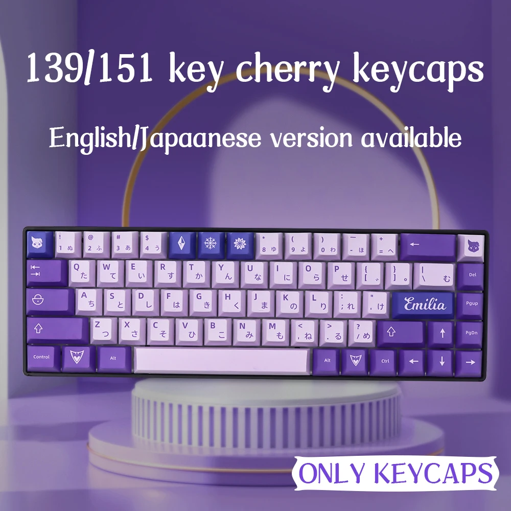

GMK Frost Witch Key Cap Cherry Profile Purple Keycaps PBT Material for 61/68/84/87/96/980/104/108 Mechanical Keyboard Custom