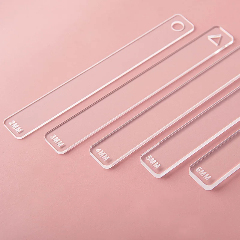 소프트 도자기 폴리머 클레이 두께 눈금자 아크릴 롤러 가이드 레일, DIY INS 귀걸이, 쥬얼리 펜던트 제작 도구, 2mm, 3mm, 4mm, 5mm, 6mm