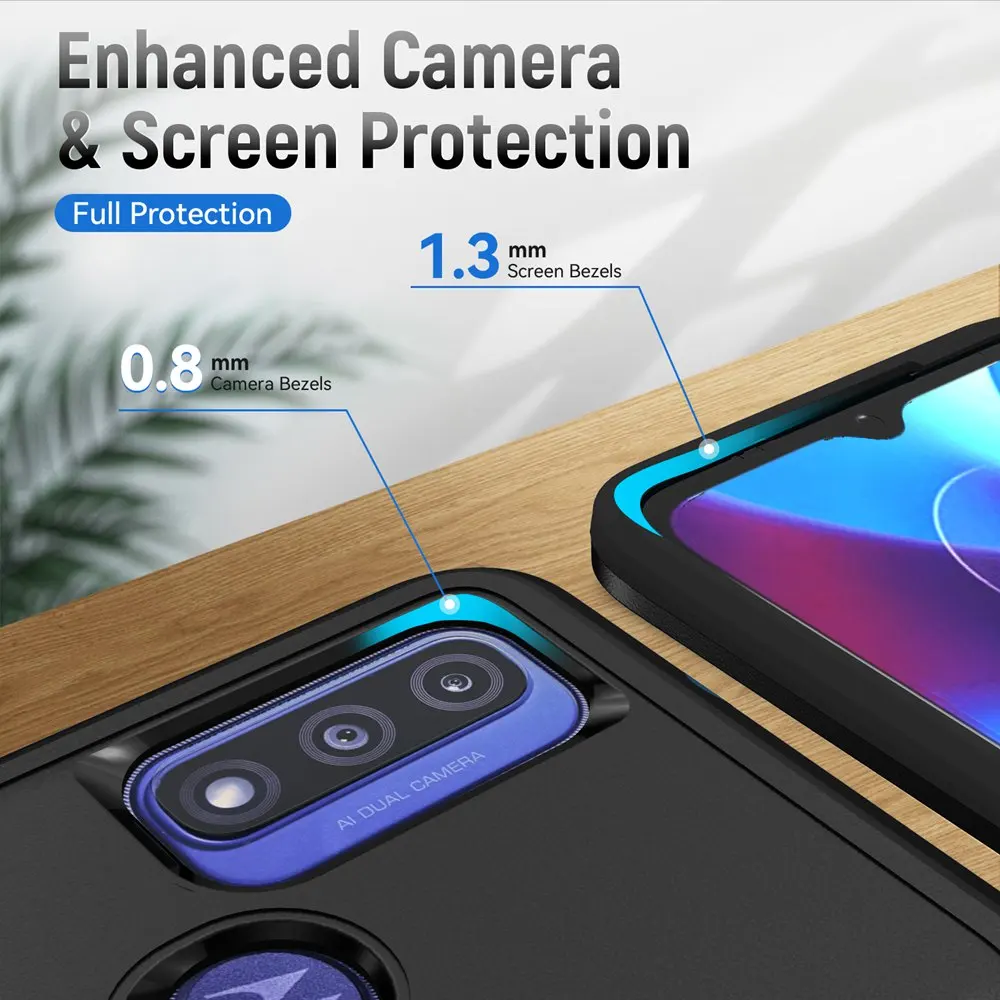 Shockproof Hybrid Dual Layer Hard Phone Case with Screen Protector