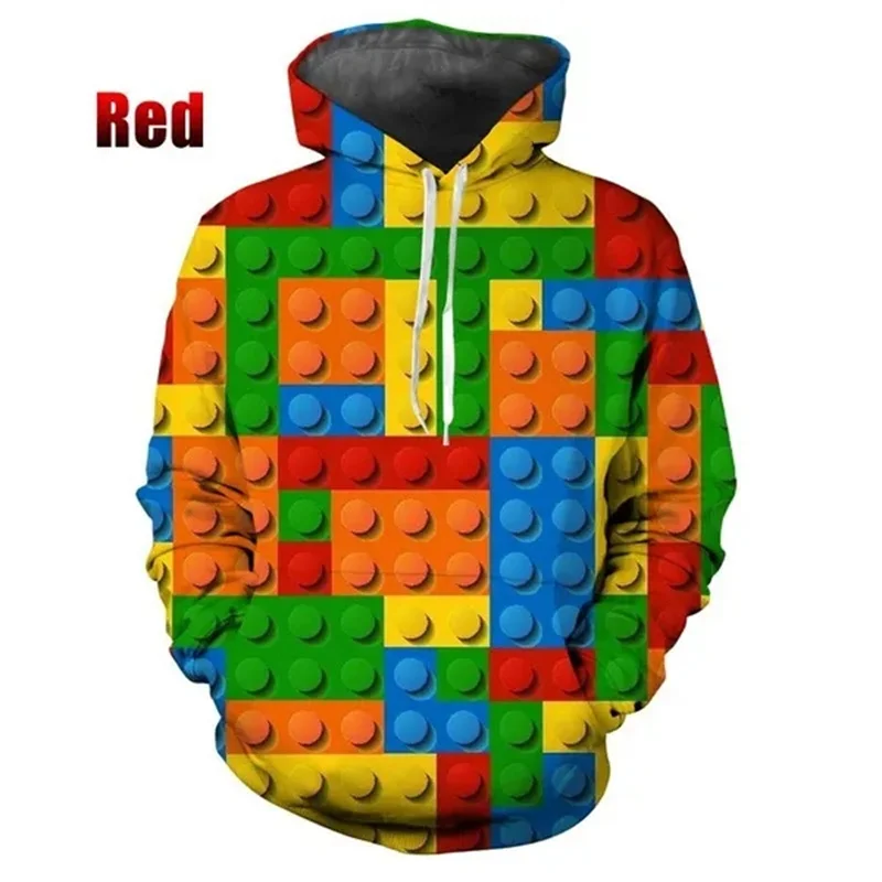 thumbnail image 1 of Sudadera con capucha para hombre con estampado 3D de bloques de construcción divertidos, estilo hip-hop callejero, para deportes al aire libre, informal y holgada, 1 of 5