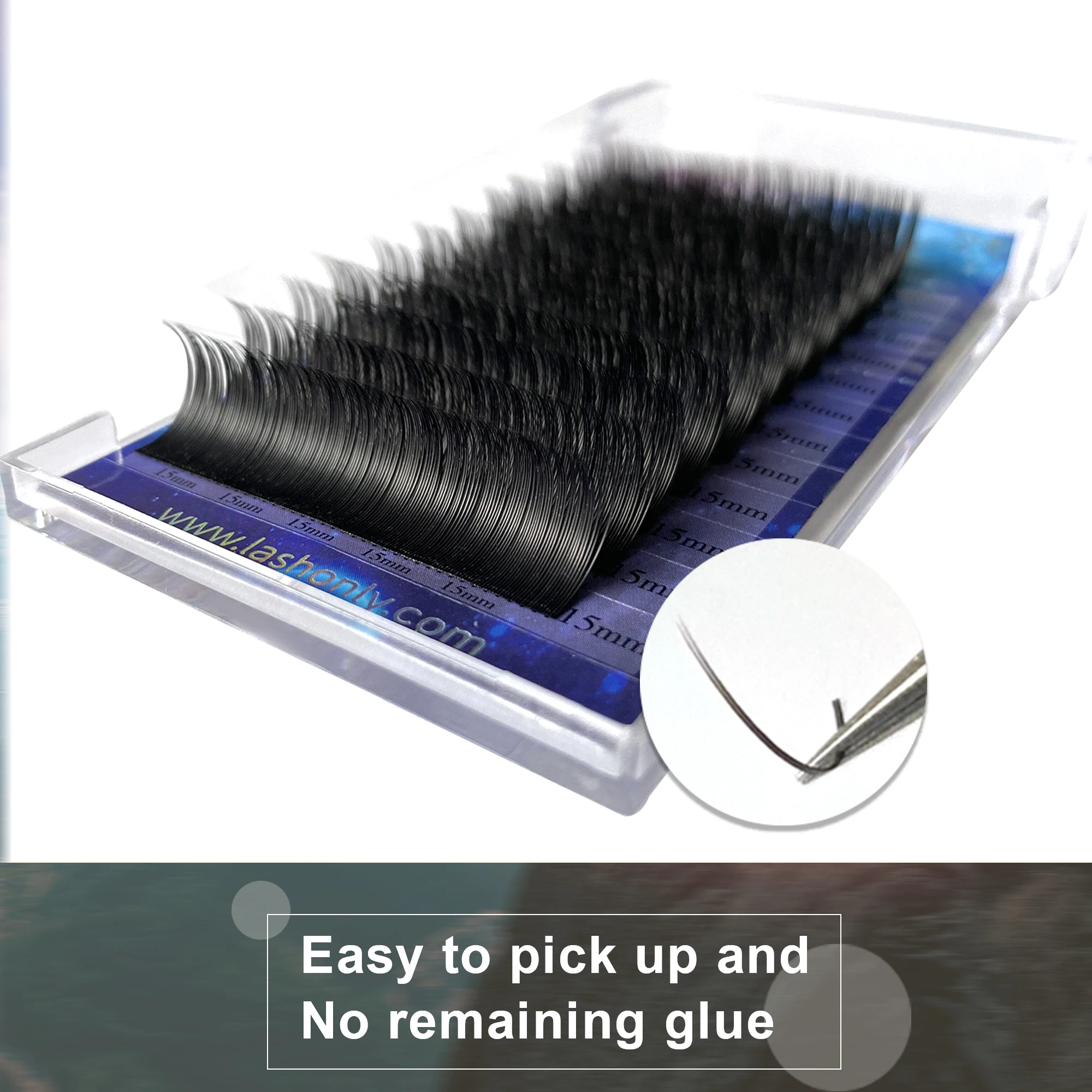 Lashonly Darker Flat Lashes False Pull-Out Box Mink Eyelash Extension Supplies Fake Individual Eyelashes Wholesale Nature Lash 2