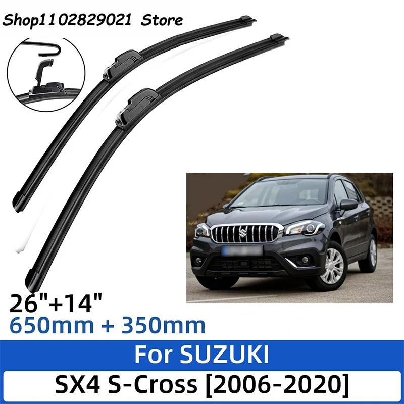 

2PCS for SUZUKI SX4 S-Cross 2006-2020 26"+14"Front Rear Wiper Blades Windshield Windscreen Window Cutter Accessories