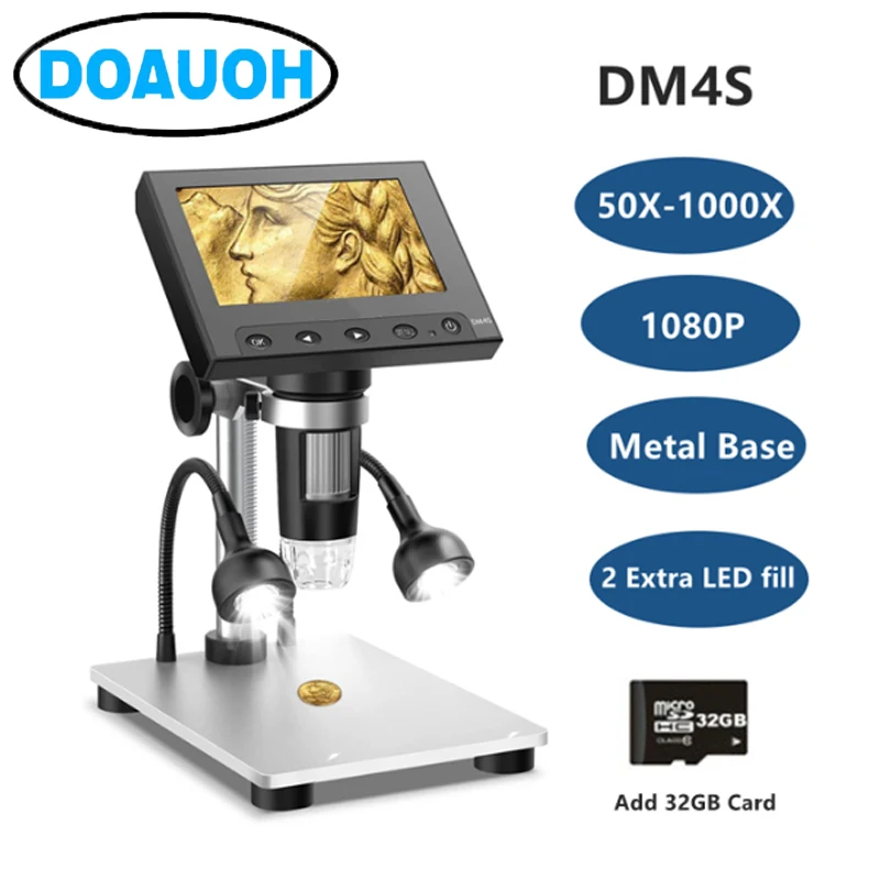

Цифровой микроскоп DM4S, 4,3 дюйма, с ЖК-дисплеем