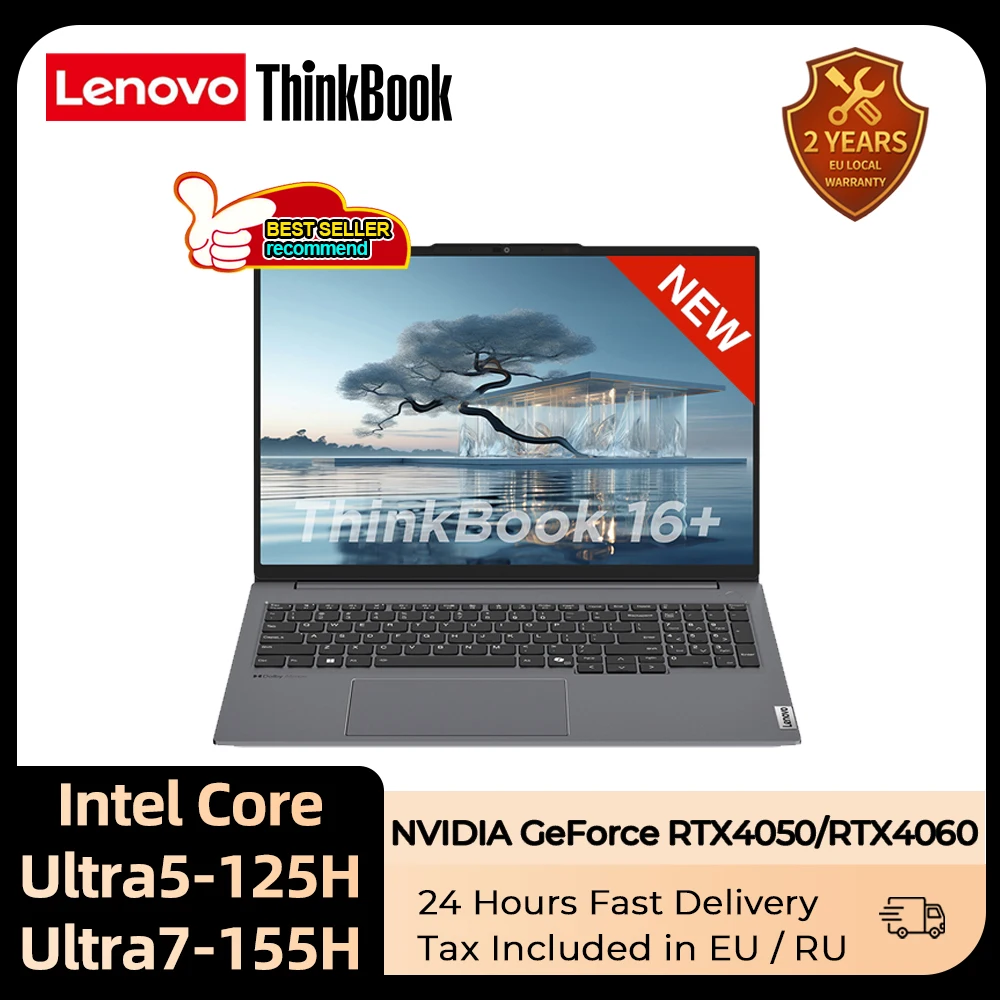 

Lenovo Laptop ThinkBook 16+ 2024 Intel Ultra 5 125H/7 155H CPU RTX 4050/RTX 4060 16G/32GB 512GB/1T SSD 16-inch 2.5K 120Hz PC