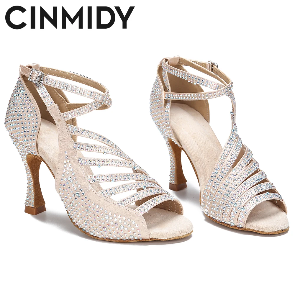 

Женские туфли для латиноамериканских танцев CINMIDY, туфли для бальных танцев, свадебные туфли с красной подошвой, женские сандалии, женская обувь