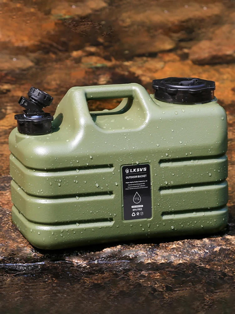 3갤런 휴대용 캠핑 물통 (수도꼭지 포함) 물 저장 용기, 캠핑, 자동차, 야외 하이킹, 피크닉, 비상용 물탱크