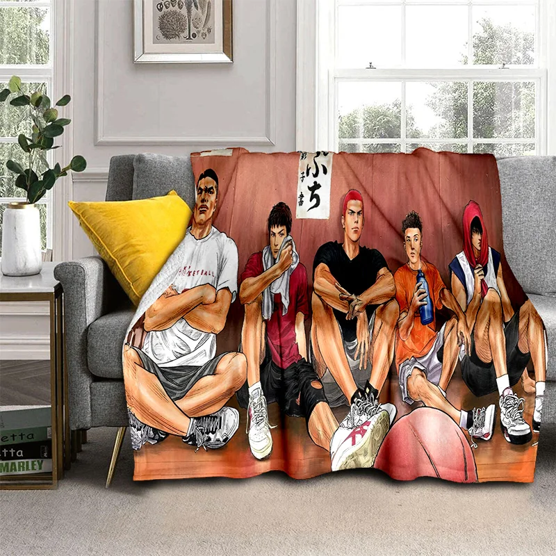 

Basketball Anime Slam Dunk Cartoon Blanket,Soft Throw Blanket for Home Bedroom Bed Sofa Picnic Travel Office Cover Blanket Kids