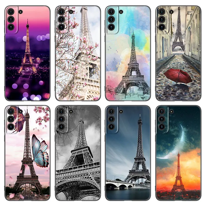 Custodia Per Telefono Paris Eiffel Tower Per Samsung Galaxy S23 S22 S21 S20 Ultra Fe S10E S10 Lite S9 S8 Plus S7 S6 Edge Tpu Cover Nera