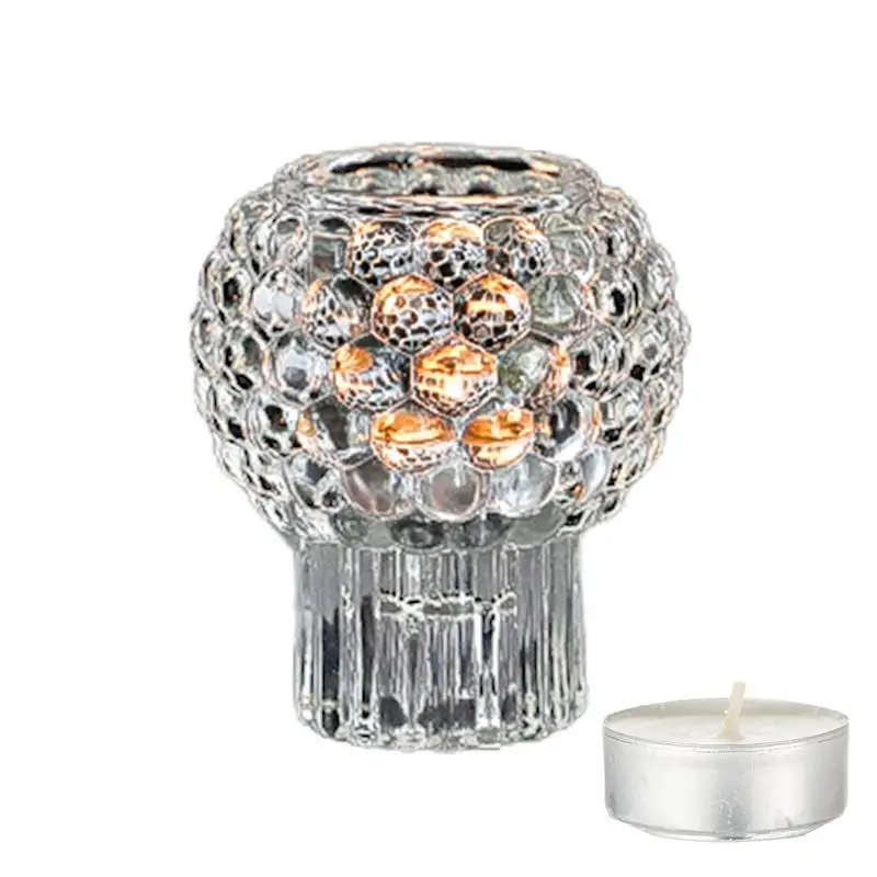 

Candle Holder Decor Transparent Double End Bubble Glass Candle Holder Heat Resistant Vintage Candle Stick Rustic Candle Stand