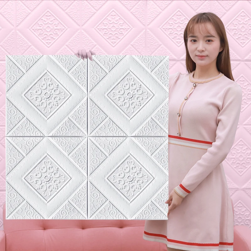 

10Pcs 70cmx70cm 3D Wall Sticker Imitation Brick Bedroom Home Decor Waterproof Self-adhesive DIY Wallpaper for Living Room