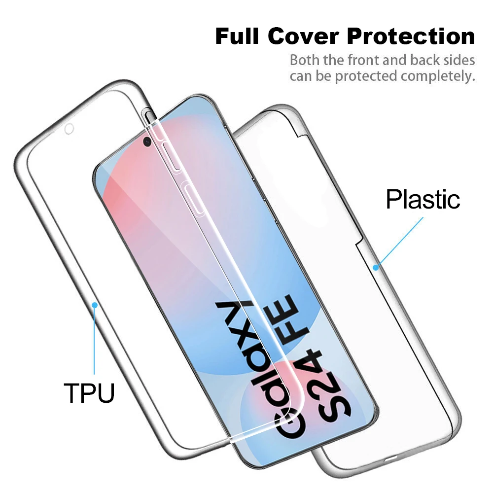 Transparent 360 Full Body Double Case - Soft TPU Silicone Cover