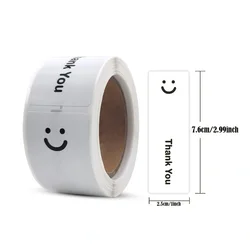 Charming Smiling Face Thank You Gift Seal Stickers (1roll - white)
