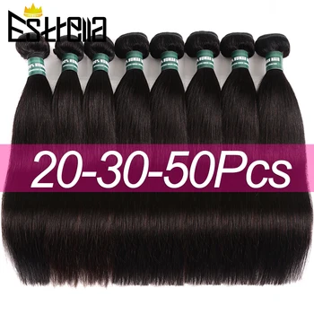 Extension di Capelli Umani Lisci Brasiliani 20 30 50, Vendita all'Ingrosso per Donne, Offerta Pacchetti di Capelli Remy