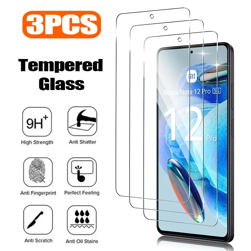 3 Stück gehärtetes Glas für Xiaomi Redmi Note 9 10 11 12 8 Pro Displays chutz folie Redmi Note 9s 10s 11s 9a 9c 12c 13c 9t 10t 8t Glas