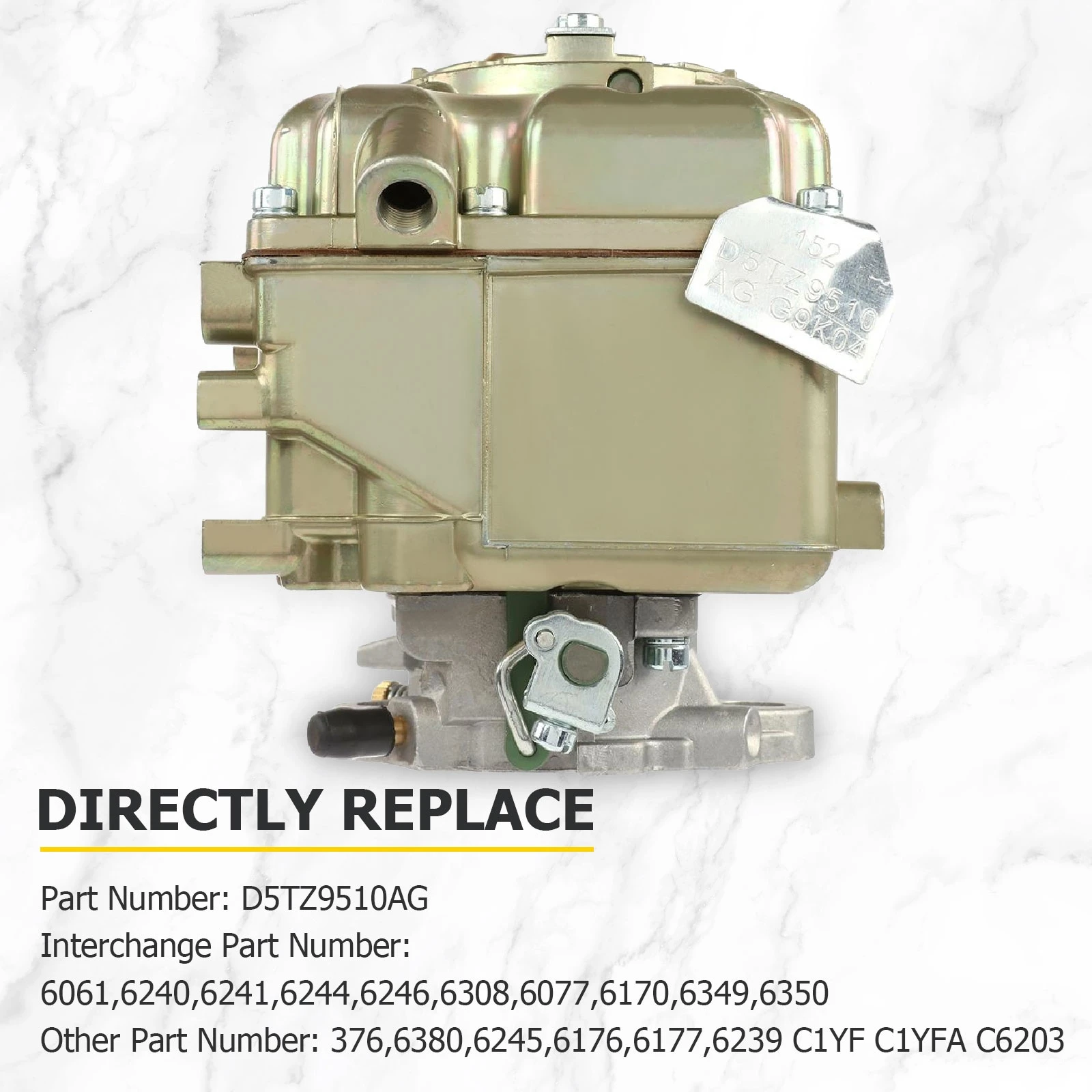 Automative Carburetors Replacement for 1975~1982 Ford 240-250-300 Engine YF C1YF 6 CIL D5TZ9510AG carburadores