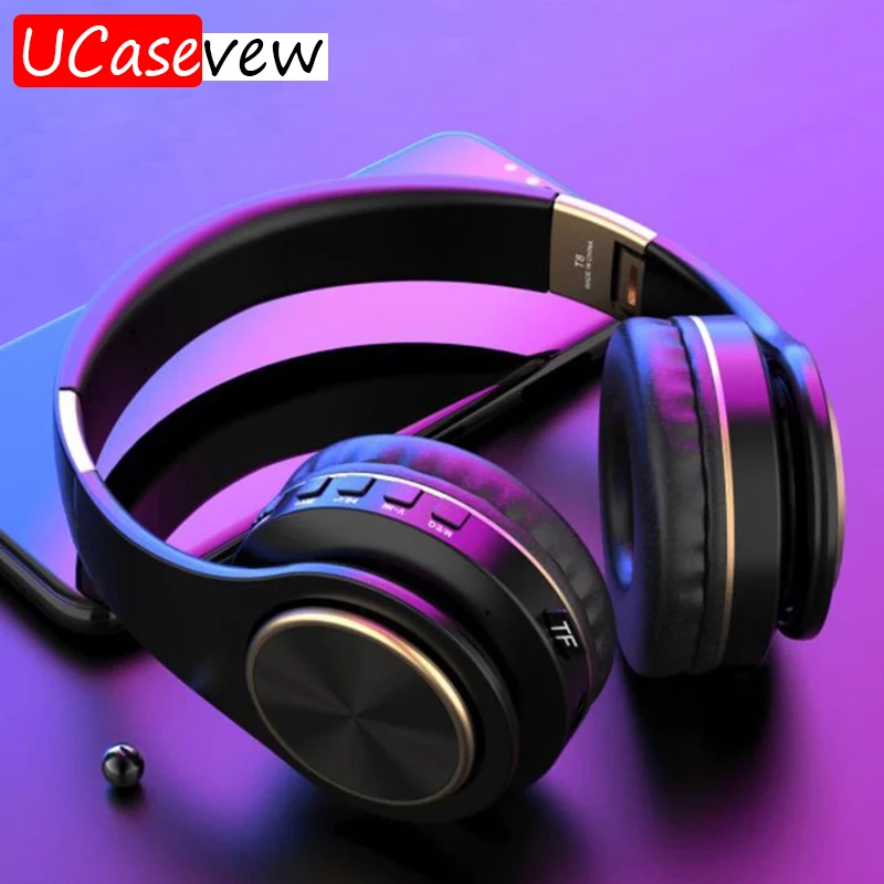 Auricolare Bluetooth 5.0 Wireless Montato Sulla Testa Supporto Tf Card Audifono Fm Per Iphone Samsung S20 S21 Xiaomi 10 9 Cuffie Huawei