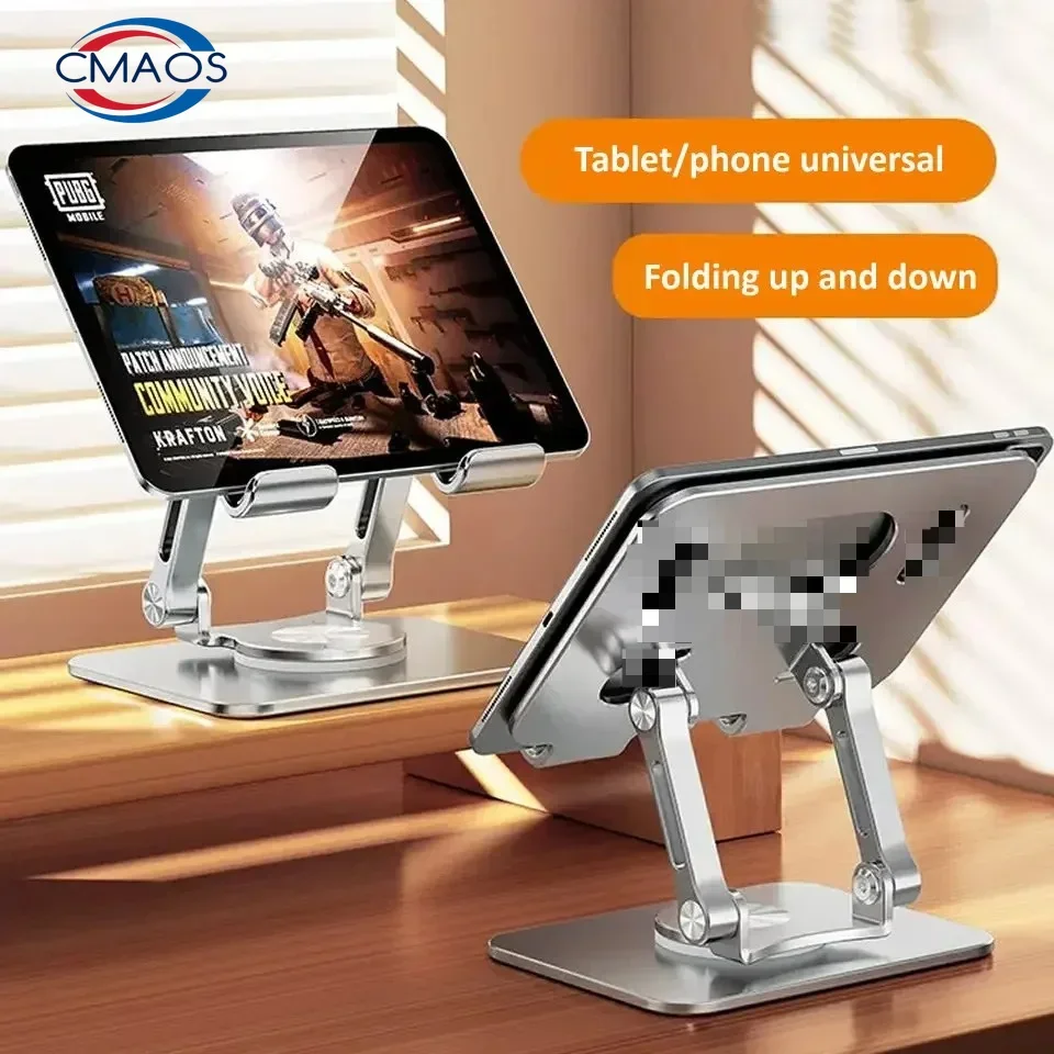 360 ° Soporte Giratorio para Tablet iPad, Soporte Plegable Ajustable para Tablet, Soporte de Aluminio para Teléfono Compatible con iPad Pro/Air/Mini