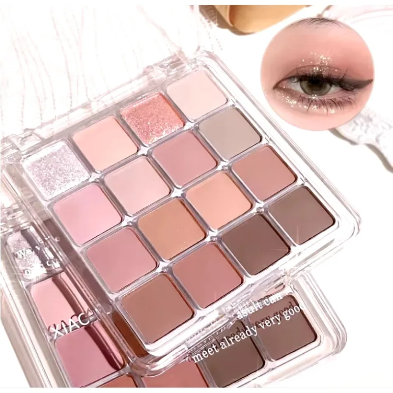Sixteen-color sunset magic eye shadow plate pearl matte earth color Korean makeup eye shadow Eyes Makeup Matte highlights girl eye shadow,eye shadow plate