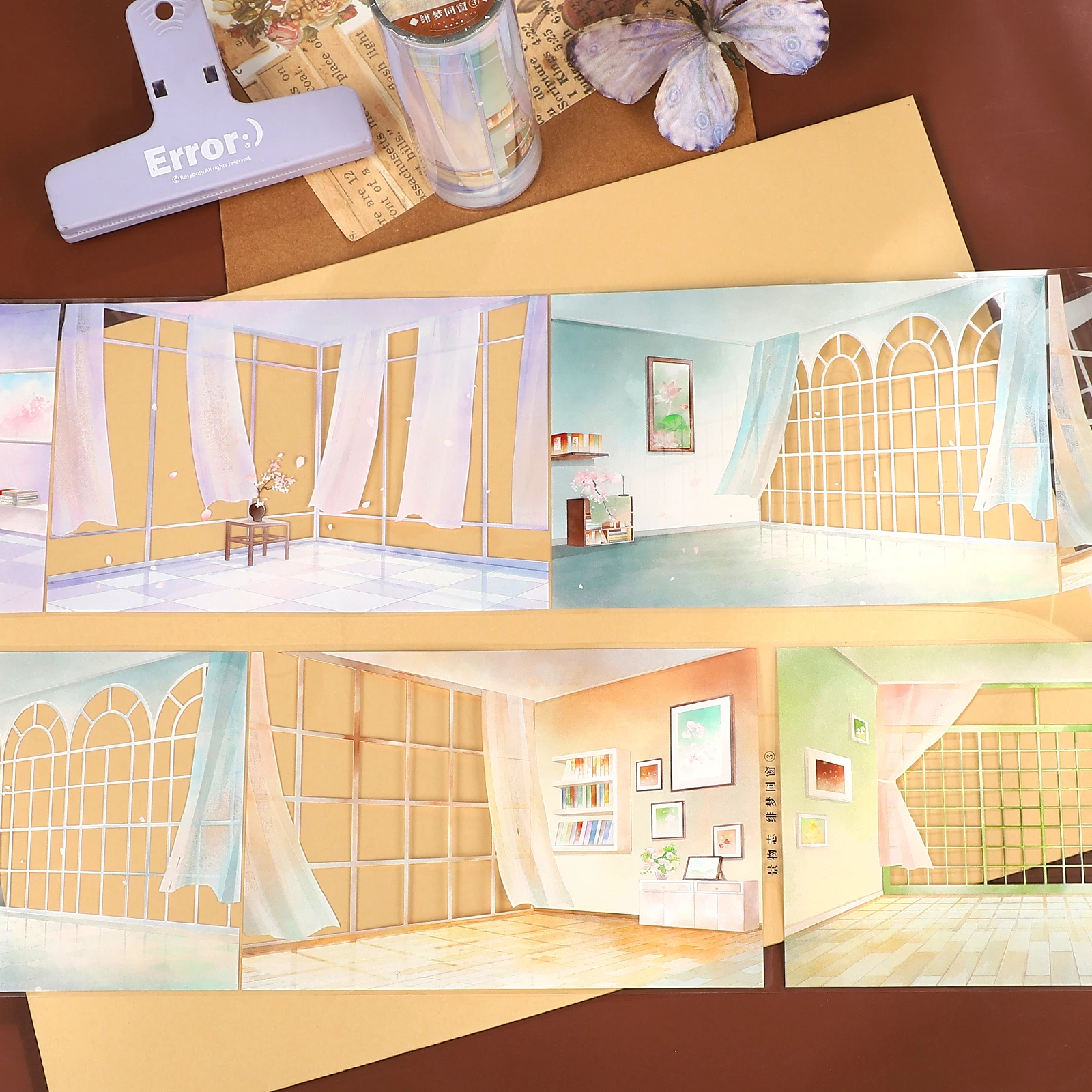 103mm*5m 빈티지 드림 윈도우 풍경 PET 테이프 크리에이티브 DIY 저널 재료 콜라주 스크랩북킹 문구류