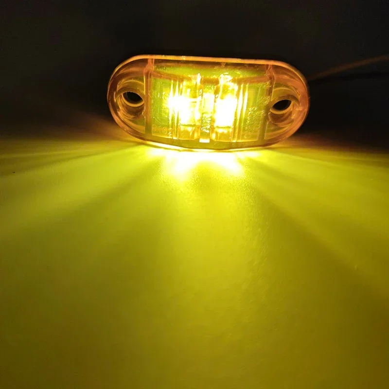 Kit 10 Luci Laterali LED 1,9 Cm Per Auto, Camion, Rimorchio - 12V/24V - Colore Giallo - 3